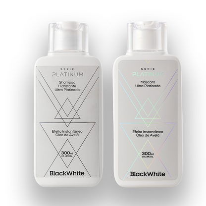 Kit 01 Shampoo Hidratante Ultra Platinado 300ml Platinum + 01 Máscara Ultra Platinado 300ml Platinum